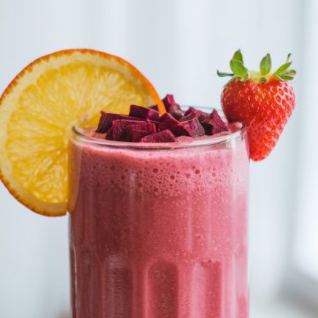 Smoothie fraise, orange et betterave